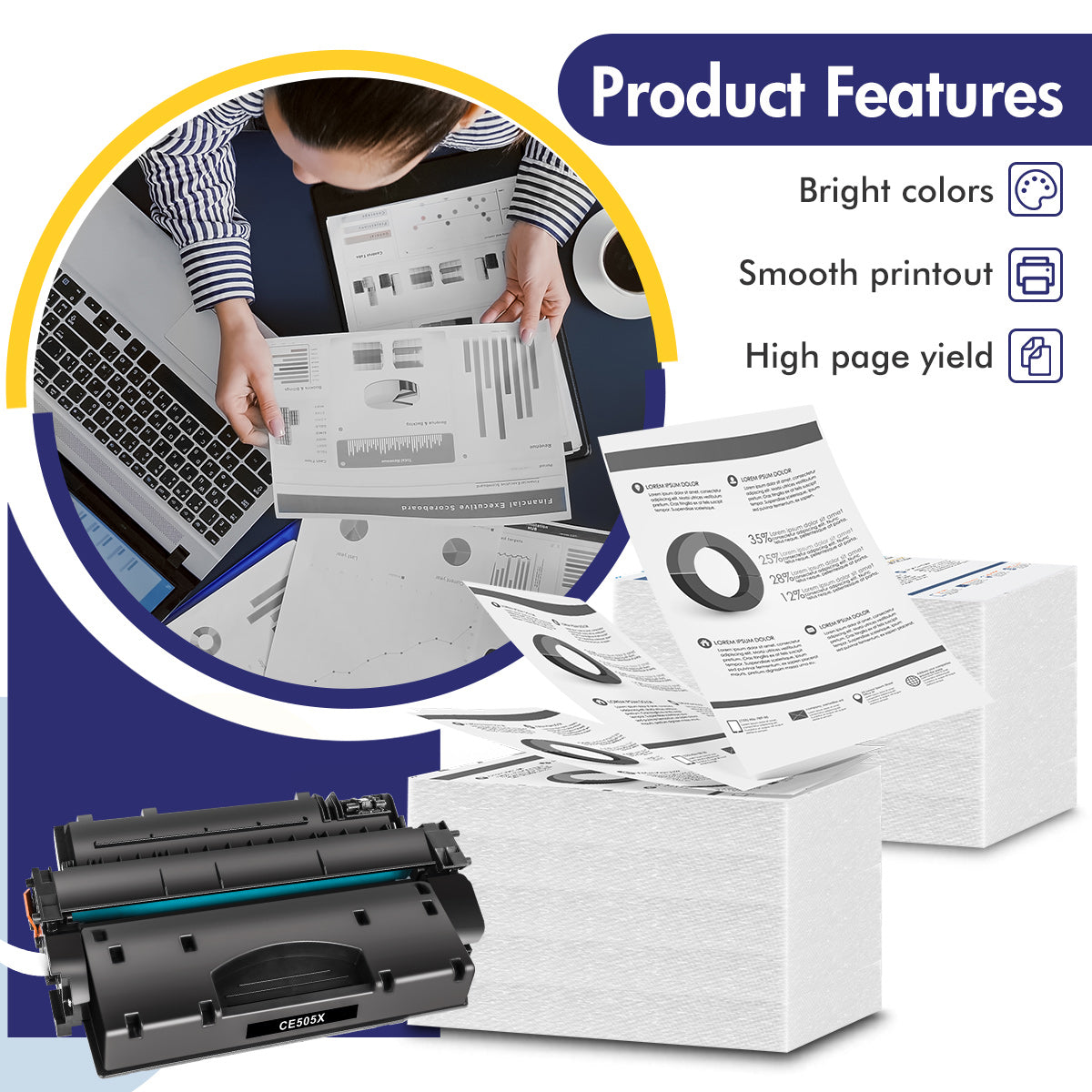 HP Compatible CE505X Black Toner Cartridge 2-Pack Combo