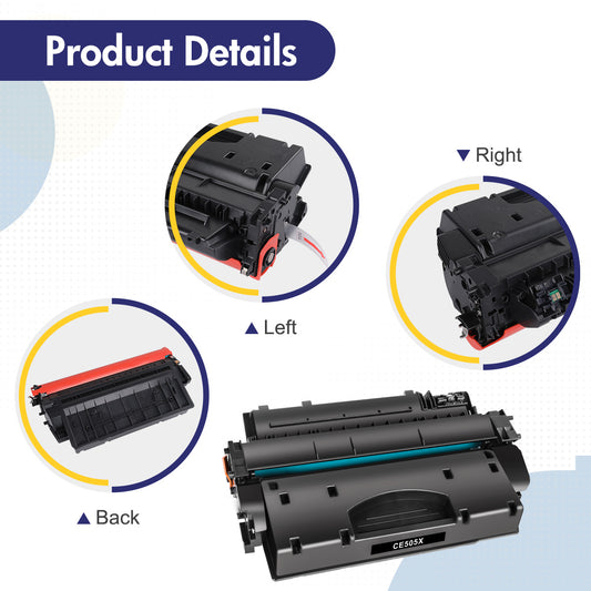 HP Compatible CE505X Black Toner Cartridge 2-Pack Combo