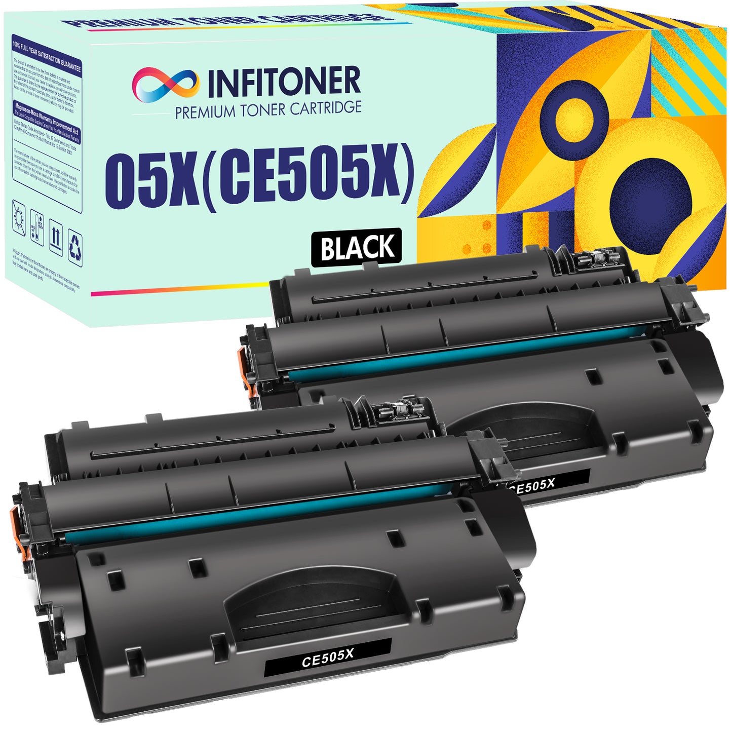 HP Compatible CE505X Black Toner Cartridge 2-Pack Combo